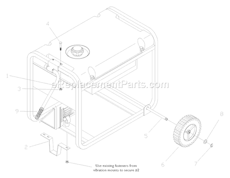 Page B Diagram and Parts List for  Briggs and Stratton Generator